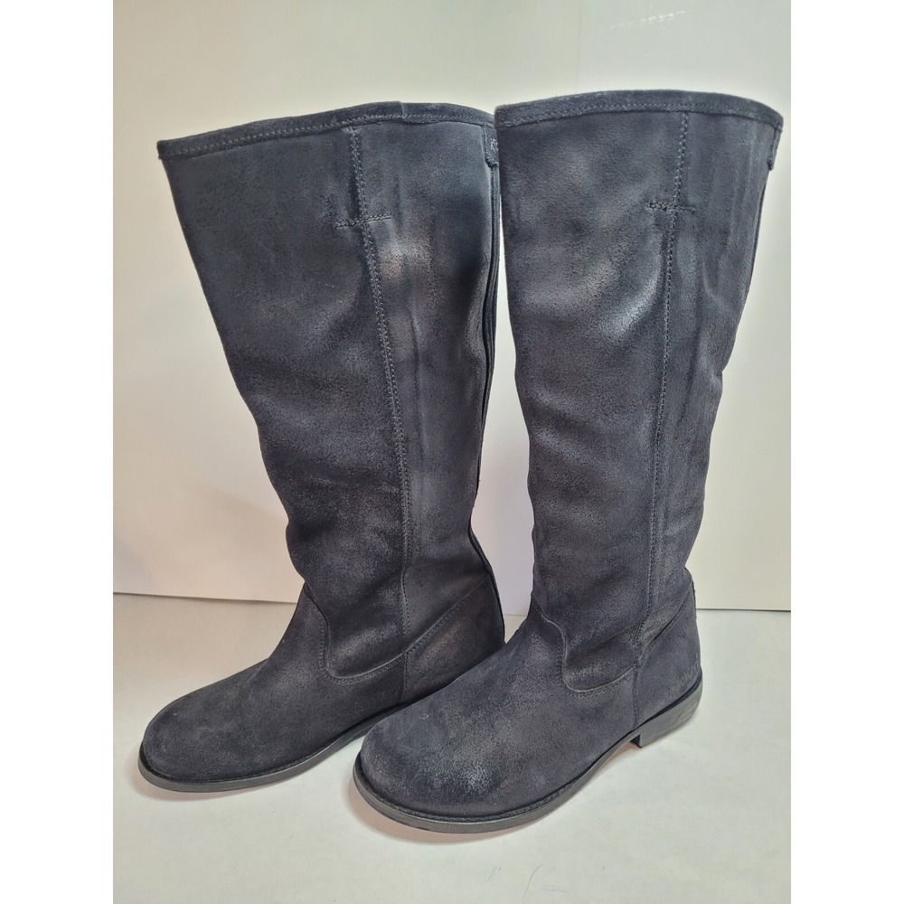 Kickers Leather Tall riding Boots Black Pull on Women's Size 9 US EUC